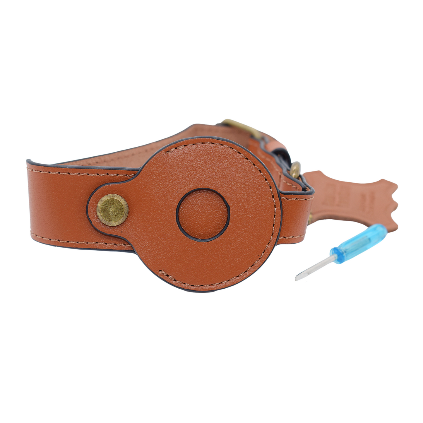 Collier pour chats en cuir véritable compatible AirTag